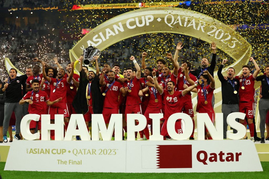 卡塔尔荣膺2023年亚洲杯冠军。——照片：路透社