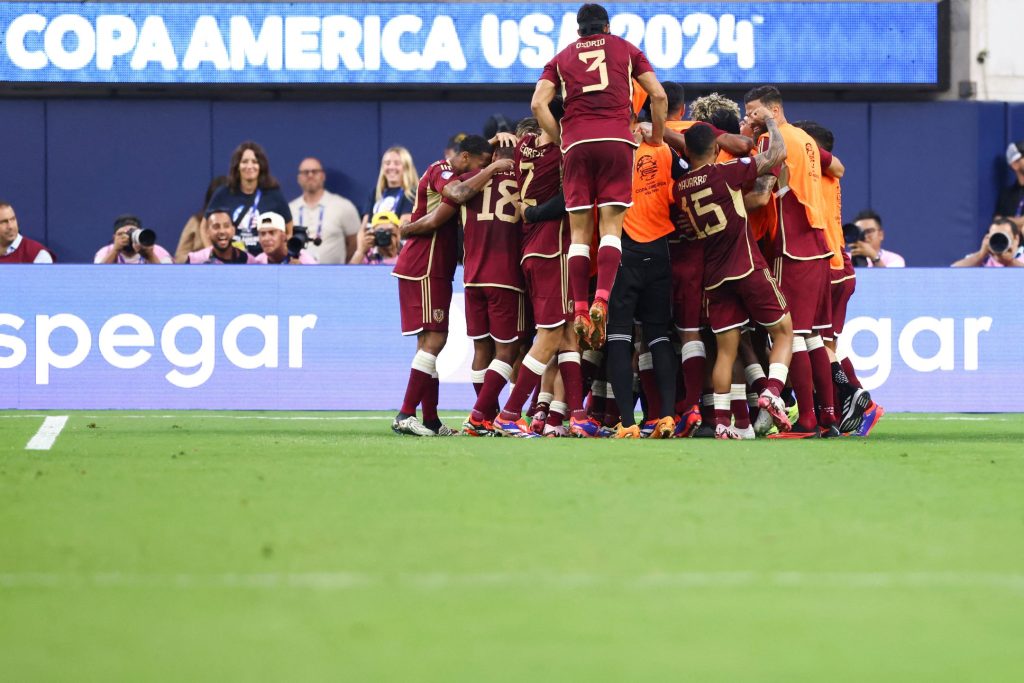 委内瑞拉力压厄瓜多尔与墨西哥，位居小组第一。——照片：Jessica Alcheh-USA TODAY Sports