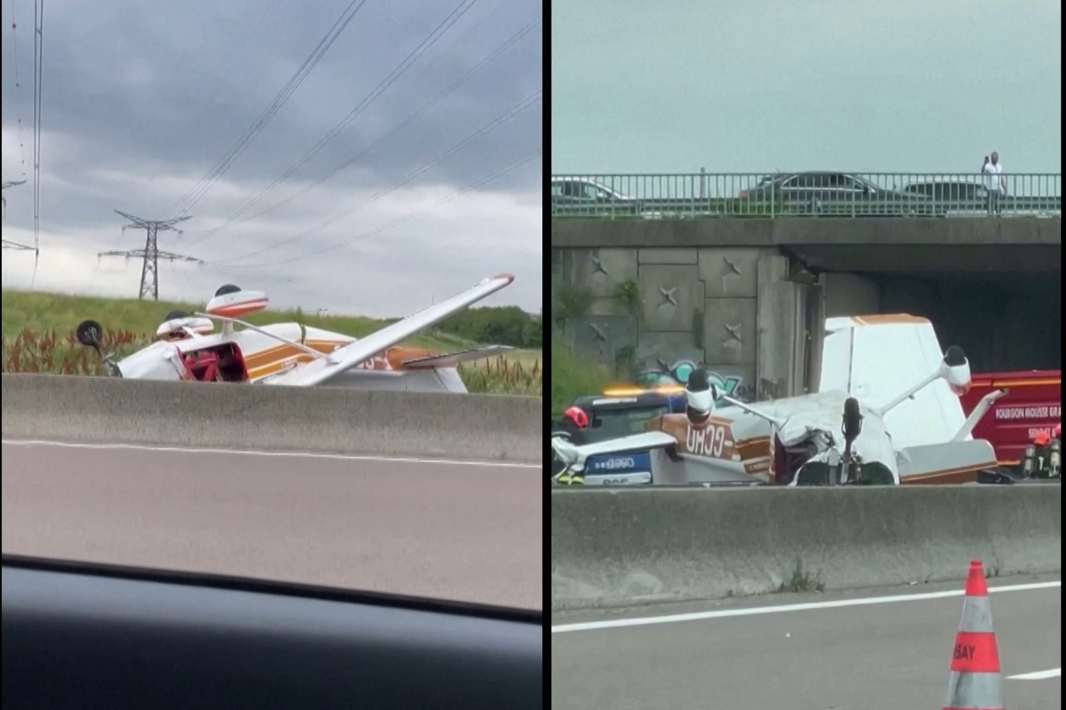 法国小型飞机撞电缆  坠毁高速公路3人丧命