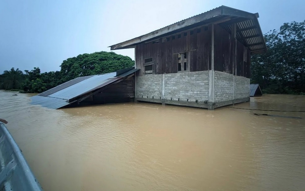 【半岛水灾】雨下不停  37房淹剩屋顶