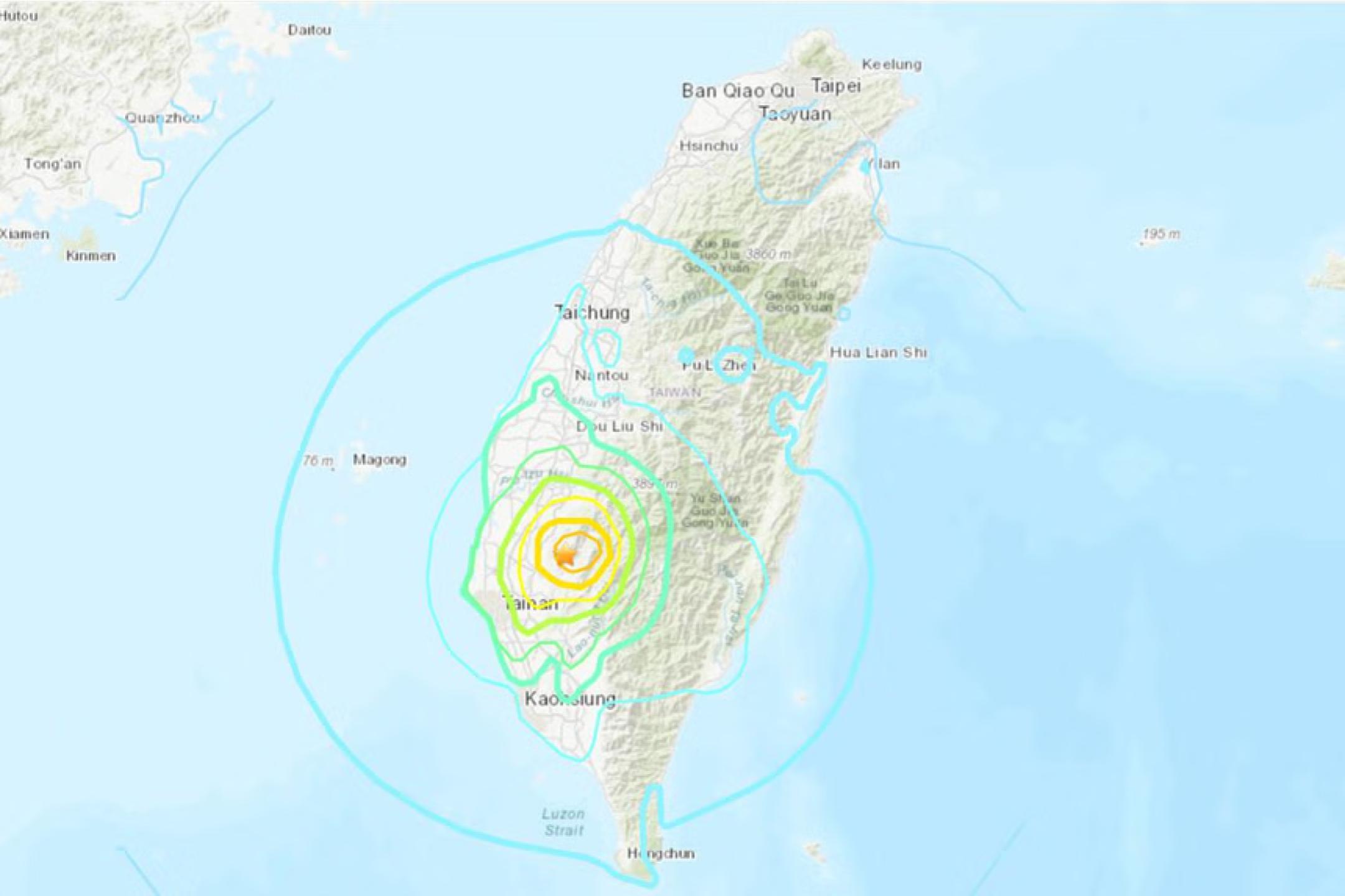 台湾嘉义6.4级地震 多地有震感部分建筑受损